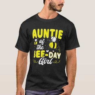 Camiseta Tía Del Chica Del Día De La Abeja Hive Fiesta Coin