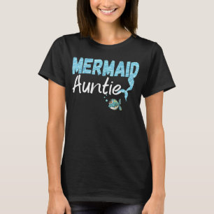 Camiseta Tía Del Conjunto Familiar De La Sirena De Cumpleañ