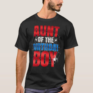 Camiseta Tía Del Cumpleañero Coincidente Familia Araña