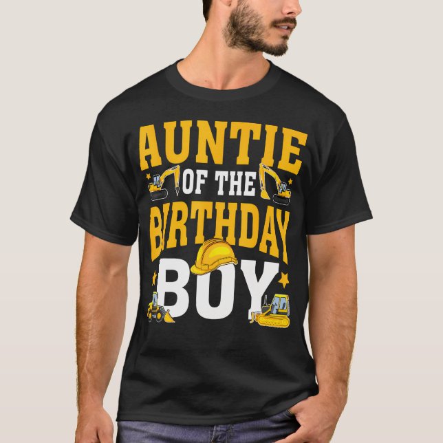 Camiseta Tía Del Cumpleañero Construcción Coordinada (Anverso)
