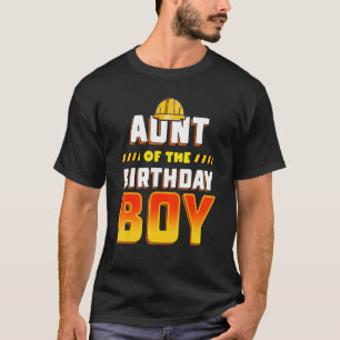 Camiseta Tía Del Cumpleaños De Construcción De Niños
