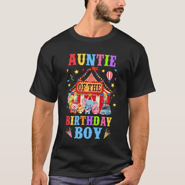 Camiseta Tía Del Cumpleaños Del Carnaval De Círculo De Niño (Anverso)
