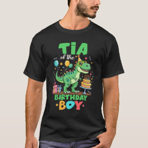 Camiseta Tía del Cumpleaños Niño T Rex Familia de Dinosauri