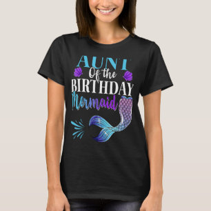 Camiseta Tía Del Día B De La Familia De La Sirena De Cumple