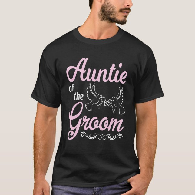 Camiseta Tía Del Groom Feliz Día Del Boda De Casarse Con Él (Anverso)