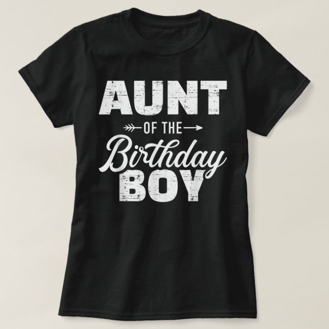 Camiseta Tía del hijo de cumpleaños haciendo pareja con la  (Diseño del anverso)