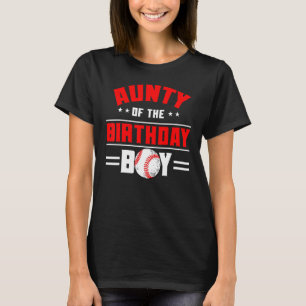 Camiseta Tía Del Niño De Cumpleaños Béisbol Familia Bd