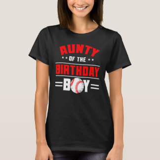 Camiseta Tía Del Niño De Cumpleaños Béisbol Familia Bd