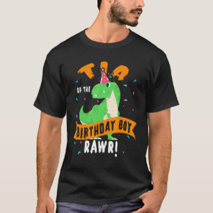 Camiseta Tia Del Niño De Cumpleaños Dinosaurio Divertido