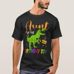 Camiseta Tía Del Niño De Cumpleaños Dinosaurio Feliz Cumple