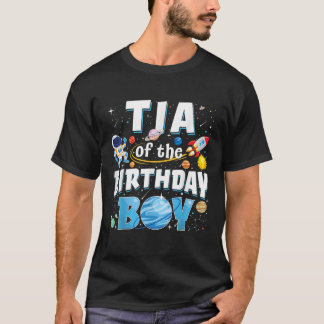 Camiseta Tía del niño de cumpleaños Familia de astronautas