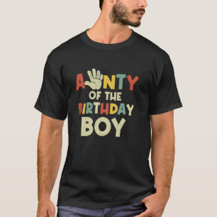 Camiseta Tía Del Niño De Cumpleaños Hola A Los Cinco Años