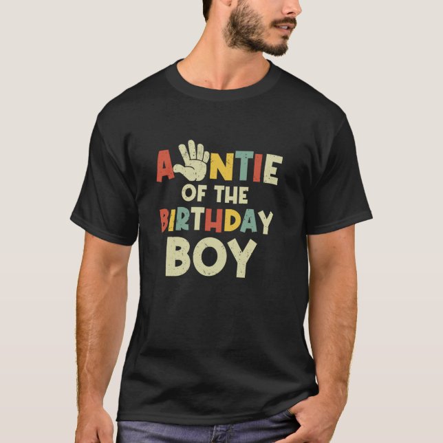 Camiseta Tía Del Niño De Cumpleaños Hola A Los Cinco Años (Anverso)