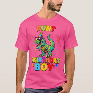 Camiseta Tía Del Niño De Cumpleaños Trex Dinosaur Fiesta