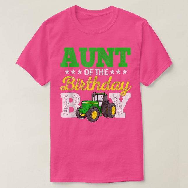Camiseta Tía Del Par De Cumpleaños De La Granja Tractor De  (Diseño del anverso)