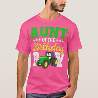 Camiseta Tía Del Par De Cumpleaños De La Granja Tractor De