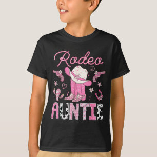 Camiseta Tía del Rodeo Cumpleaños 1 Botas Rosas Vaquera de