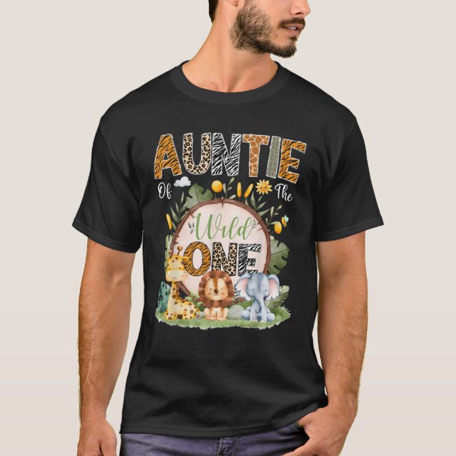 Camiseta Tía Del Salvaje Anema De La Selva De Safari De Pri (Anverso)