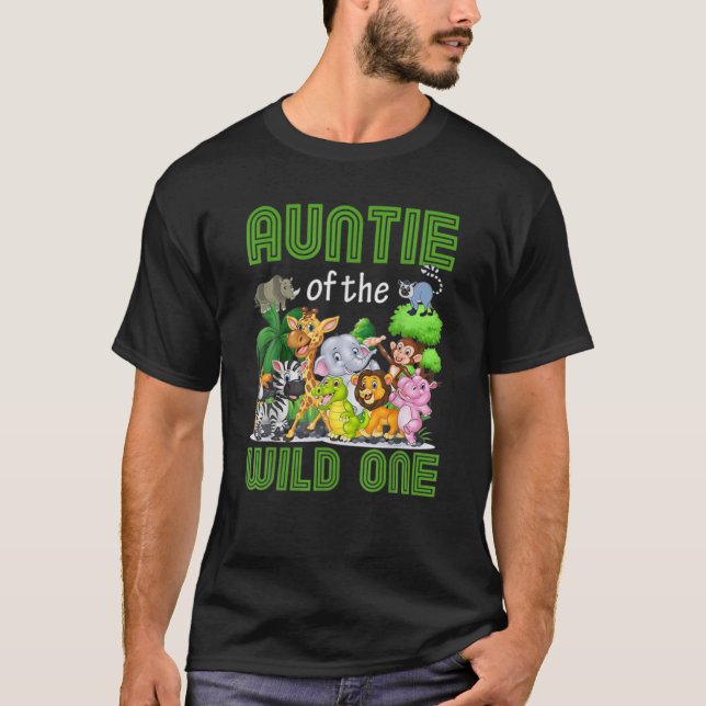 Camiseta Tía Del Salvaje Anim De La Selva Safari De Un Cump (Anverso)