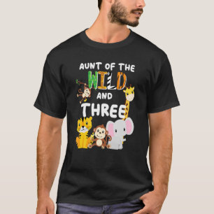 Camiseta Tía Del Salvaje Y De Tres Años Del Zoológico Safar