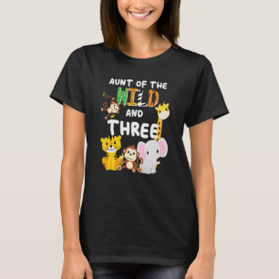 Camiseta Tía Del Salvaje Y De Tres Años Del Zoológico Safar