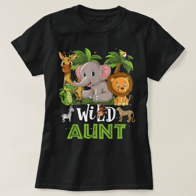 Camiseta Tía del salvaje zoológico animal de la jungla de S (Diseño del anverso)