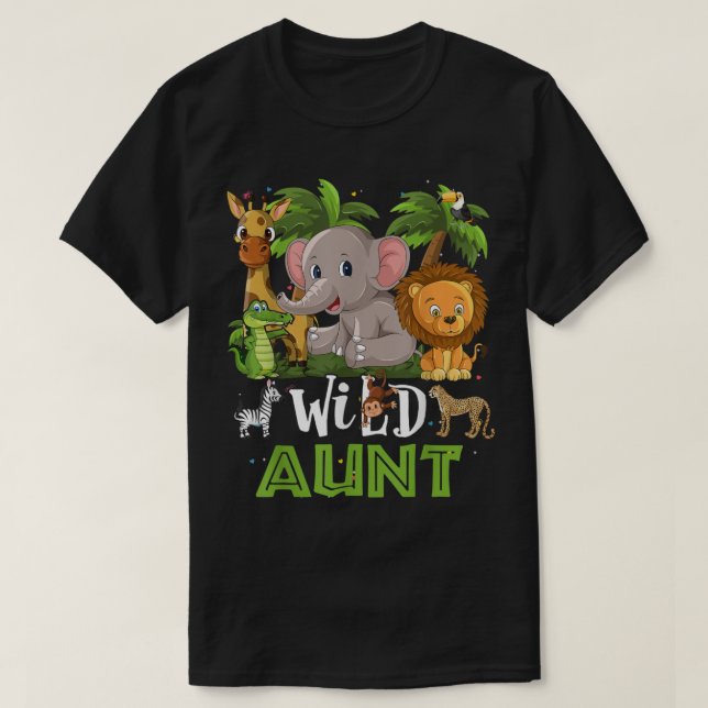 Camiseta Tía del salvaje zoológico animal de la jungla de S (Diseño del anverso)