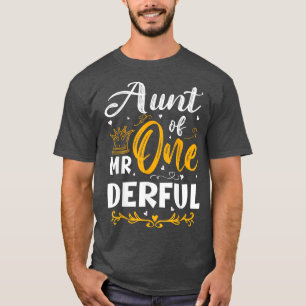 Camiseta Tía del Sr. Un Derful Primer Fiesta de cumpleaños 