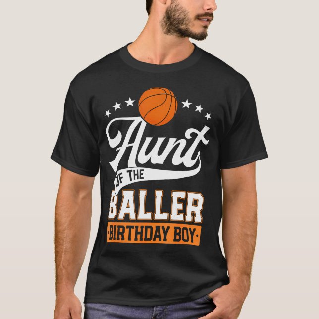 Camiseta Tía Del Tema Del Baller Birthday Boy Basketball (Anverso)
