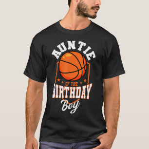 Camiseta Tía Del Tema Del Baloncesto De Birthday Boy Bday P