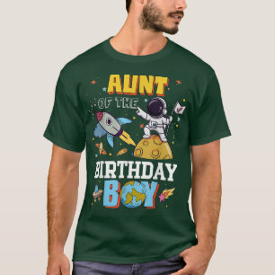 Camiseta Tía Del Tema Espacial Del Astronauta De Cumpleaños