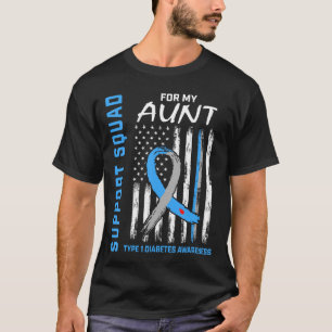 Camiseta Tía Diabetes Tipo 1 Bandera Americana Apo