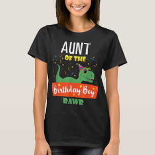 Camiseta Tía Dinosaur Funny Birthday Boy Auntie Regalo