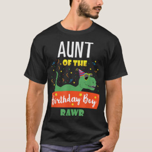 Camiseta Tía Dinosaur Funny Birthday Boy Auntie Regalo