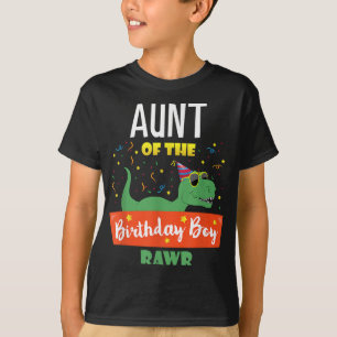 Camiseta Tía Dinosaur Funny Birthday Boy Auntie Regalo
