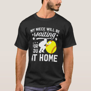 Camiseta Tía divertida de catcher de sóftbol de un catcher