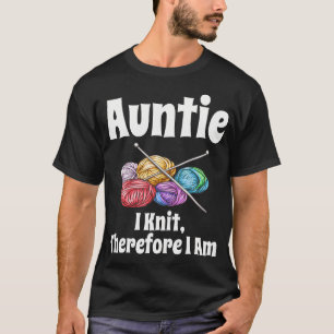 Camiseta Tía Divertida Tejo Luego Existo Crochet Tejido