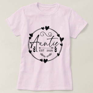 Camiseta Tía Est 2025 Invitación de embarazo tía Funny