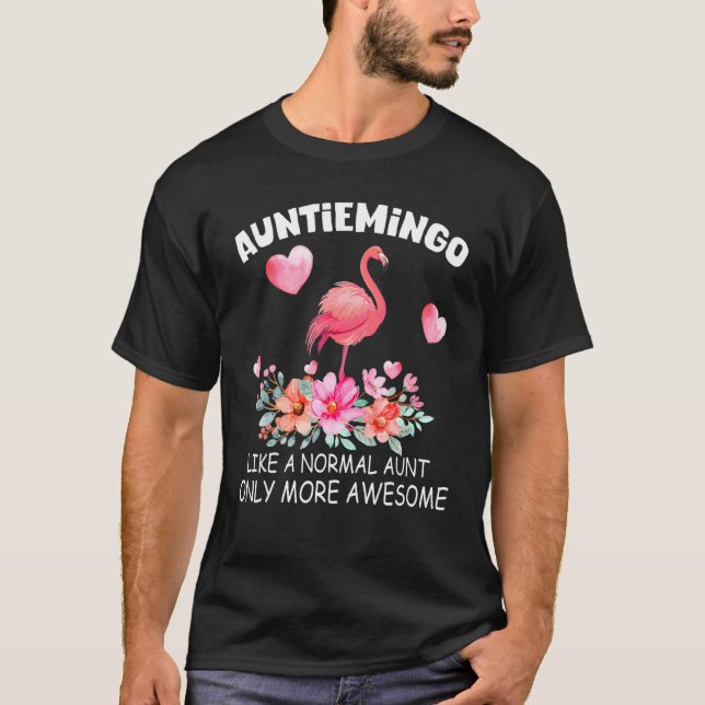 Camiseta tía Flamingo Cute Auntiemingo Chica asombrosa (Anverso)