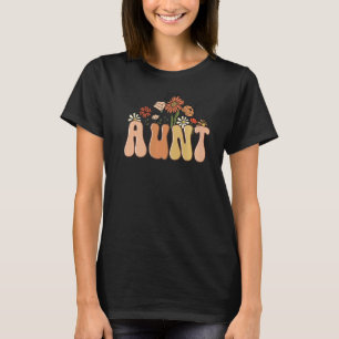 Camiseta Tía Floral Retro Groovy Una Tía Agradecida Gracias