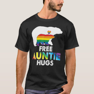 Camiseta Tía gratis abraza oso arco iris Lgbt Orgullo Gay L