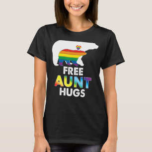 Camiseta Tía gratis abraza oso arco iris Lgbt Orgullo Gay L