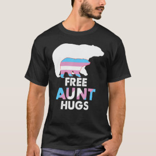 Camiseta Tía gratuita abraza el oso arco iris transgénero O