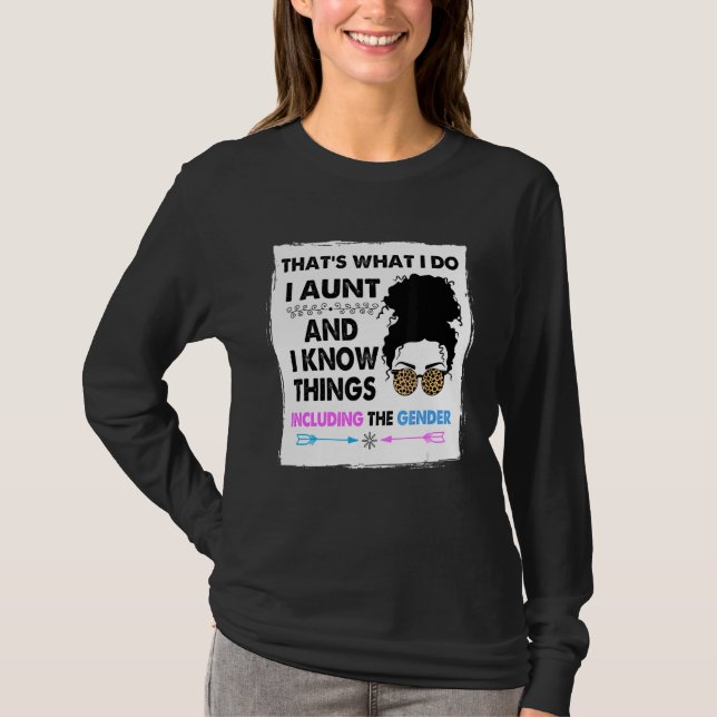 Camiseta Tía Keeper Of Gender Reveal Ideas Fiestas Leo (Anverso)