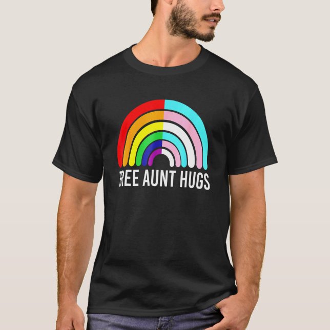Camiseta Tía Libre Abraza La Bandera Transgénero Arcoiris L (Anverso)
