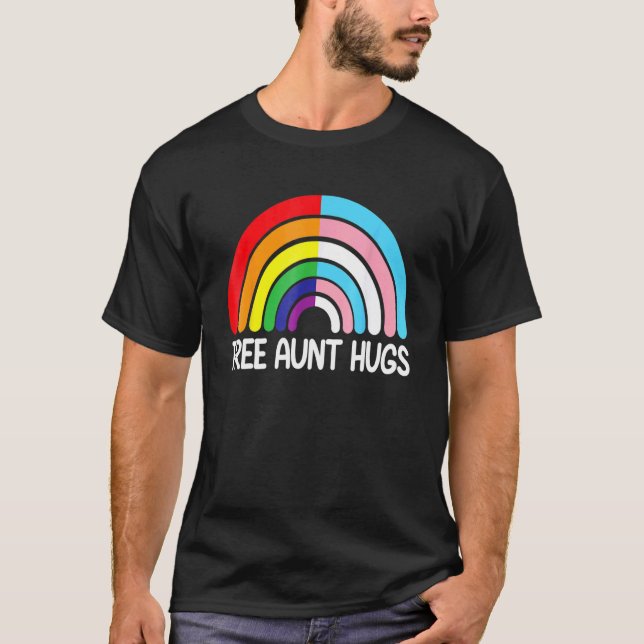 Camiseta Tía Libre Abraza La Bandera Transgénero Arcoiris L (Anverso)
