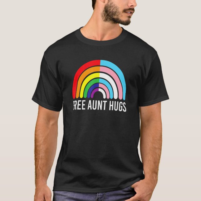 Camiseta Tía Libre Abraza La Bandera Transgénero Arcoiris L (Anverso)
