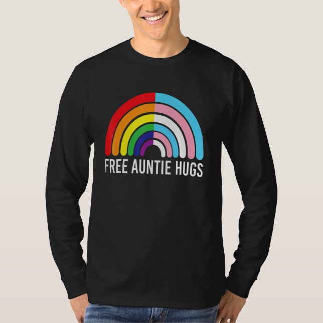 Camiseta Tía Libre Abraza La Bandera Transgénero Arcoiris L (Anverso)