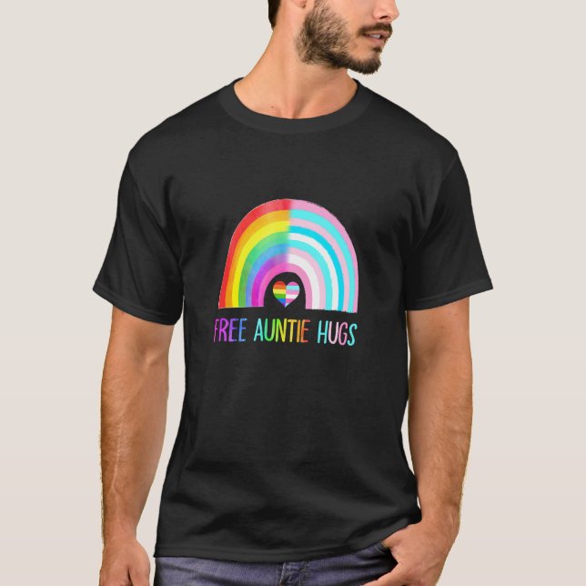 Camiseta Tía Libre Abraza Orgullo Gay Lgbtq Lgbt Lluvia Arc (Anverso)