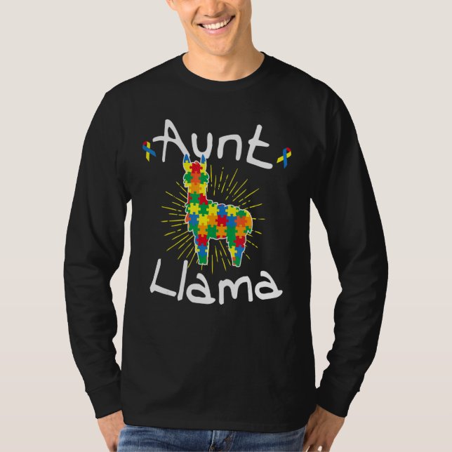 Camiseta Tía Llama Rompecabezas Pieza Cinta de opciones de  (Anverso)